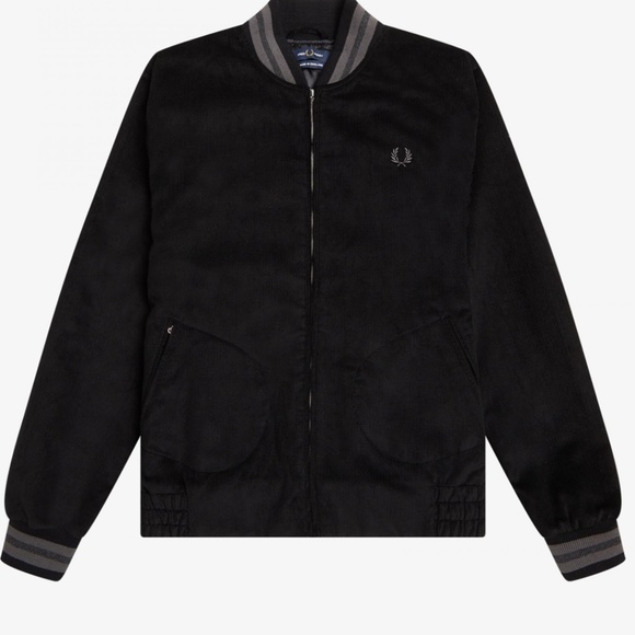 Fred Perry Black Cord Bomber Jacket - J4868 - Size Small - MSRP $400 - BNIB - Picture 6 of 7